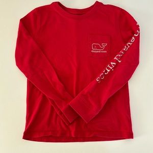 EUC Vineyard Vines Girls Sz XS (5-6) Whale Long Sleeve Pocket